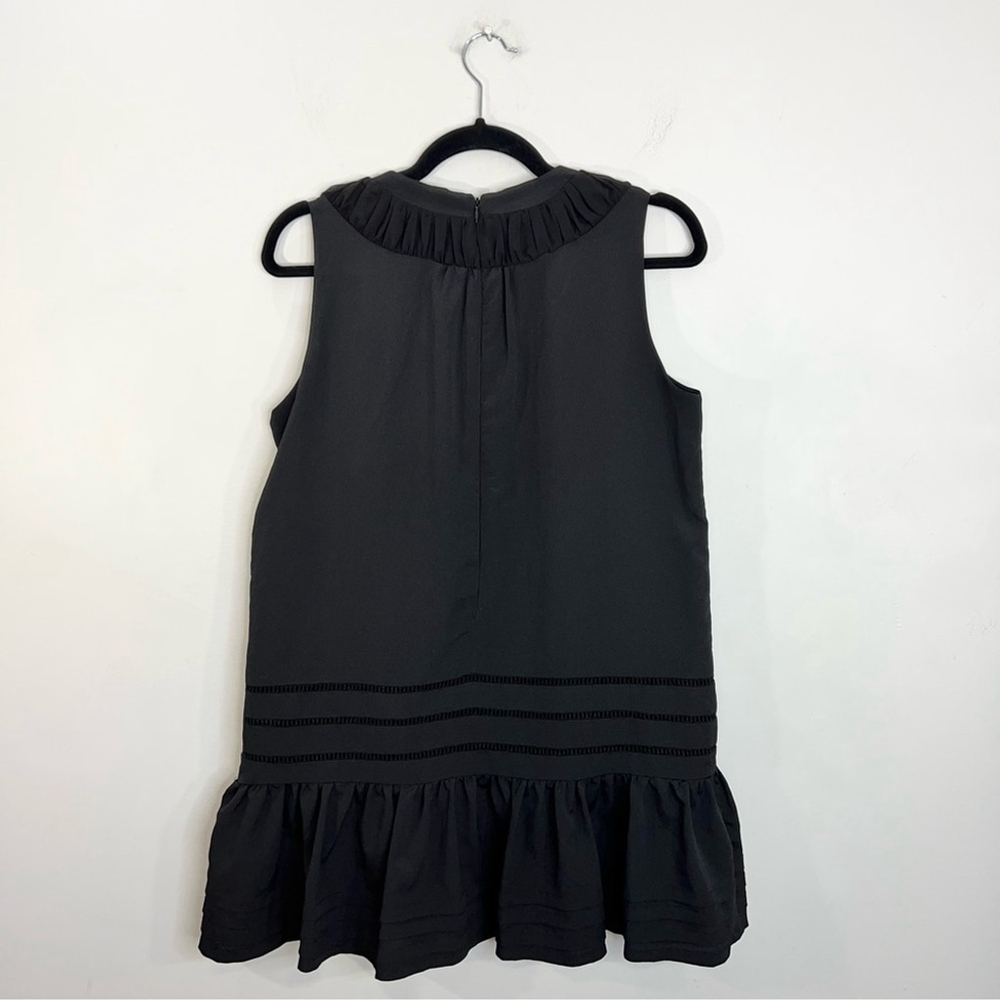 BONSUI Korea designer black ruffle hem sleeveless minimalist mini dress T1 - Picture 4 of 12